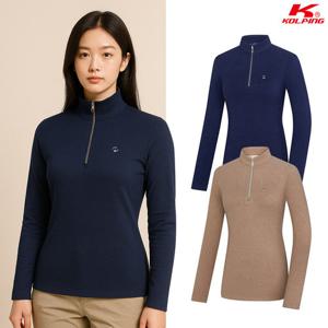 콜핑 여성 겨울 부드러운 보온 등산 긴팔 반집업 티셔츠 KSC455TT3W