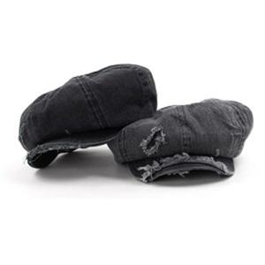 [슈슈] 빈티지 데님 스크래치 여성 남성팔각모 성인모자