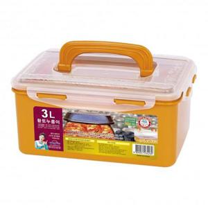 황토 밀폐용기 김치통 냉장고정리 보관용기 반찬통 3L