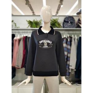 갤러리아_크로커다일레이디 배색카라 프린트 맨투맨 티셔츠 CLDFTS113