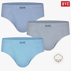 [BYC]BYC 남자맥시팬티 면100 남성삼각팬티 순면 브리프 3종 세트