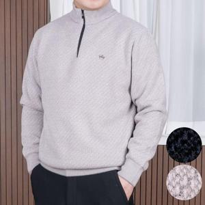 [중년의 품격]고급 울 겨울 남성 반집업 허니콤 도톰 기모 니트 집업 스웨터