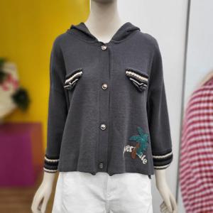 [베네통]베네통 단추 후드 니트가디건 BAKC06441 GR_DJ