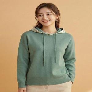 [꼼빠니아][꼼빠니아]레터링 후드 심플 니트-CW22SL9202178A