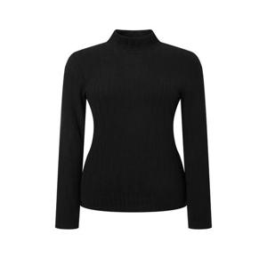 헤지스 골프 여성 [스테디셀러]하이넥 스트레치 패턴 티셔츠 (BLACK)  (WWTS4D702BK)