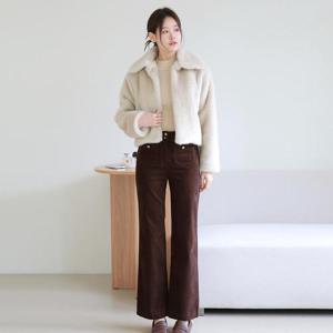 [최초가 79,900원][르포엠]세르니 자카드 코듀로이 세미 부츠컷 팬츠