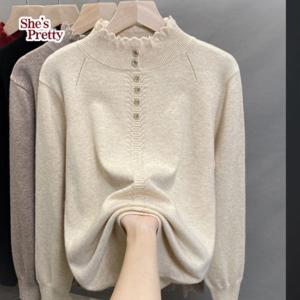 [쉬즈프리티] 버짓프릴반목니트_여성겨울니트