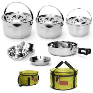 [리빙해피] 키친아트 캠핑 스텐레스 코펠 8,9인용