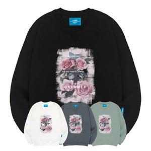 엘라모 기모M 핑크로즈 맨투맨 남녀공용 빅사이즈 S~4XL