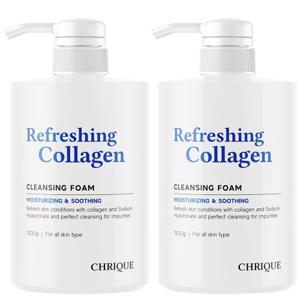 크리크 개운하고 뽀드득한 리프레싱 콜라겐 딥 클렌징폼 500G x 2개 모공/각질/피지/환한피부 관리