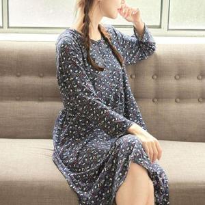 [서울양말]여성 피치 기모 원피스 잠옷 홈웨어 빅사이즈 임산부 사방스판 엄마옷 이지웨어