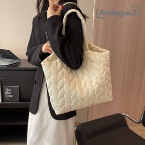 아날로그쇼퍼 초경량 나뭇잎 퀼팅 에코백 포근 숄더백 보부상가방 데일리백