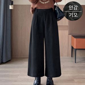 [페이릿] [~88까지]다딘 뒷밴딩 9부 와이드 기모팬츠