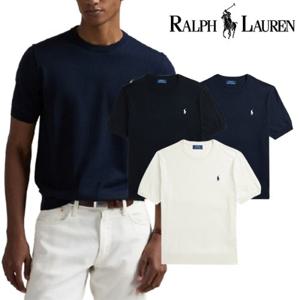 ★타임특가★ 폴로 랄프로렌 남성 피마 코튼 크루넥 반팔 스웨터