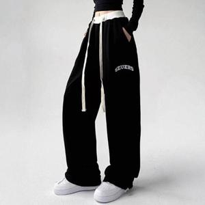 여성 밴딩 스트링 팬츠 1P 편한 캐주얼 바지 트레이닝 WFL0OQ0