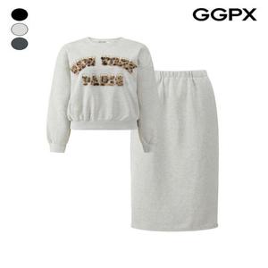 [GGPX]레오파드 레터링 기모 맨투맨 투피스 (GPCST008F)
