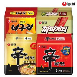 농심 신라면5봉+신라면골드4봉+너구리5봉+짜파게티5봉