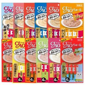 이나바 챠오 츄루 (14g 4入) X6개 스틱형 고양이 영양간식