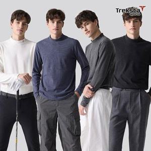 [트렉스타]스포츠 25FW 최종가 웜브러쉬 카치온 모크넥 티셔츠 4종, 남성