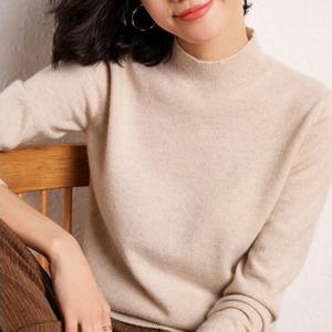 (5컬러) 여성 부드러운 캐시미어혼방 반목니트티