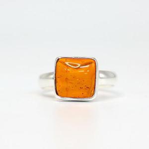 밀랍반지 천연 발틱호박 앰버 925실버 혼주반지 19.5호