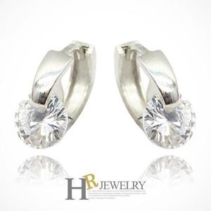 [호림쥬얼리]실버92.5 은귀걸이 깜찍_예쁜(HR)실버 원큐빅 원터치 귀걸이(NO.32926)