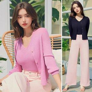 [도로시양장점]도로시양장점 린넨 블렌드 앙상블 세트 2종택1