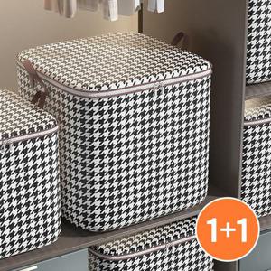 1+1 디유 초대용량 이불 정리함 리빙박스 100리터 옷정리함 압축 파우치 패브릭 수납함