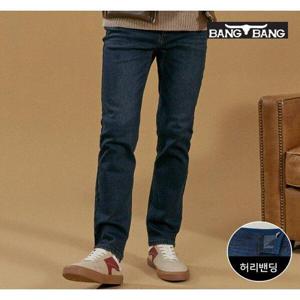 [뱅뱅][뱅뱅] 남성 더블기모 레귤러핏 스판 데님 네이비