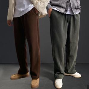 [노멀쉐이크]비비오 헤비 기모 골덴 와이드 팬츠 (6color) 코듀로이 밴딩 통큰 바지