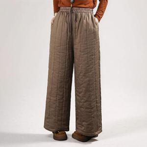 (55~88)2종세트 누빔패딩와이드팬츠 여성패딩바지 방한바지 겨울등산바지 바지세트 여성기모팬츠