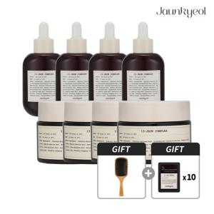 자운결 진액 주름미백기능성 크림x4개 + 세럼x4개 패키지 (+우드브러쉬&샘플 증정)