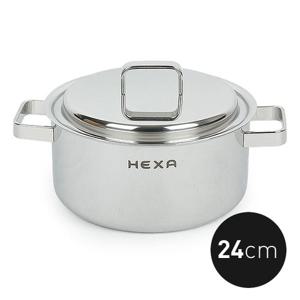 키친아트 헥사 통5중 엠보 스텐냄비 양수24cm