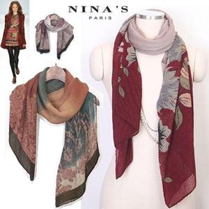 [니나스파리]그라데이션염색 톤온톤가을주름스카프(6SH356)