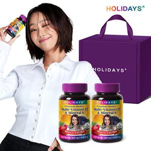 [홀리데이즈] 멀티비타민13&미네랄6 90정 2병 선물세트 (6개월분)