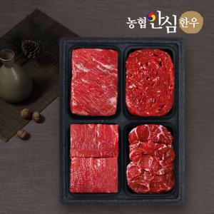 [농협안심한우] 1등급 정육모듬세트 (국거리+불고기+장조림+사태)/팩당400g/총1.6kg