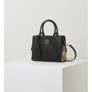 갤러리아_DCBA2E503BK 닥스 블랙 체크배색 가죽 스몰 토트백