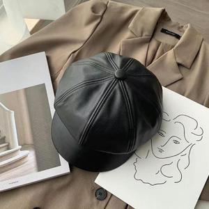 [라일리] Rly 여자 가을 겨울 클래식 캐주얼 무드 시크 레더 팔각모