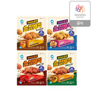 청정원 순살바삭치킨 4종(허니간장/버터갈릭/자메이카/리얼레드) 4개 골라담기
