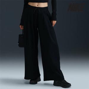 나이키 여성용 팬츠 /T4- HF9546-010 / 우먼스 컬렉션 미드라이즈 플리츠 프렌치 테리 팬츠