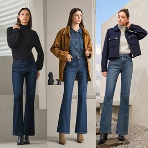 [소프트터치] 여성 스판밴딩 다리가 길어보이는 부츠컷 청바지 3종