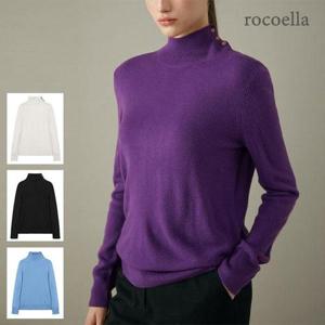 [로코엘라] 플레노 소프트 라인 캐시미어 하이넥 니트
