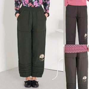 [엄마옷 로즈맘] 우준꽃자수털안감패딩바지