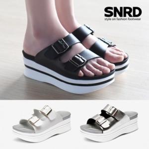 [무료배송][Mooda] 국내산 (여성) 키높이(6cm) 통굽버클 샌들(SN236)