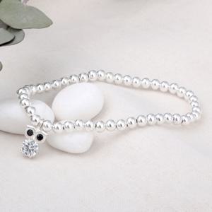 [미니아트] 92.5 실버팔찌 은팔찌 은볼팔찌 큐빅 부엉이 MU216