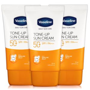 바세린 톤업 썬크림 자외선차단 선크림 3개 SPF50+ PA+++ / 365 데일리 선케어 베이스겸용 톤보정