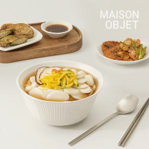 윤도자기 순백 화이트 도자기 면기