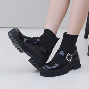 [시크릿특가 I 엘칸토][정상가 179,000원] 여성 크리스탈 니트 삭스 부츠 5.5cm LCWA11I34V