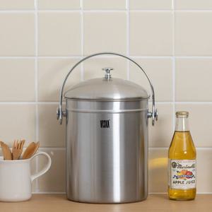 전시상품 / 3.5리터 스테인레스 음식물 쓰레기통 / 미사용 알뜰구매찬스