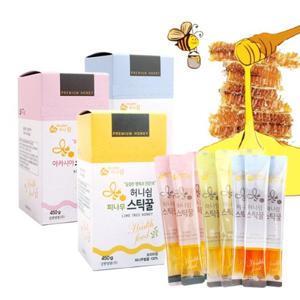 [강원양봉] 프리미엄 아카시아/야생화/피나무 스틱꿀 각1박스(박스당15gx30개)